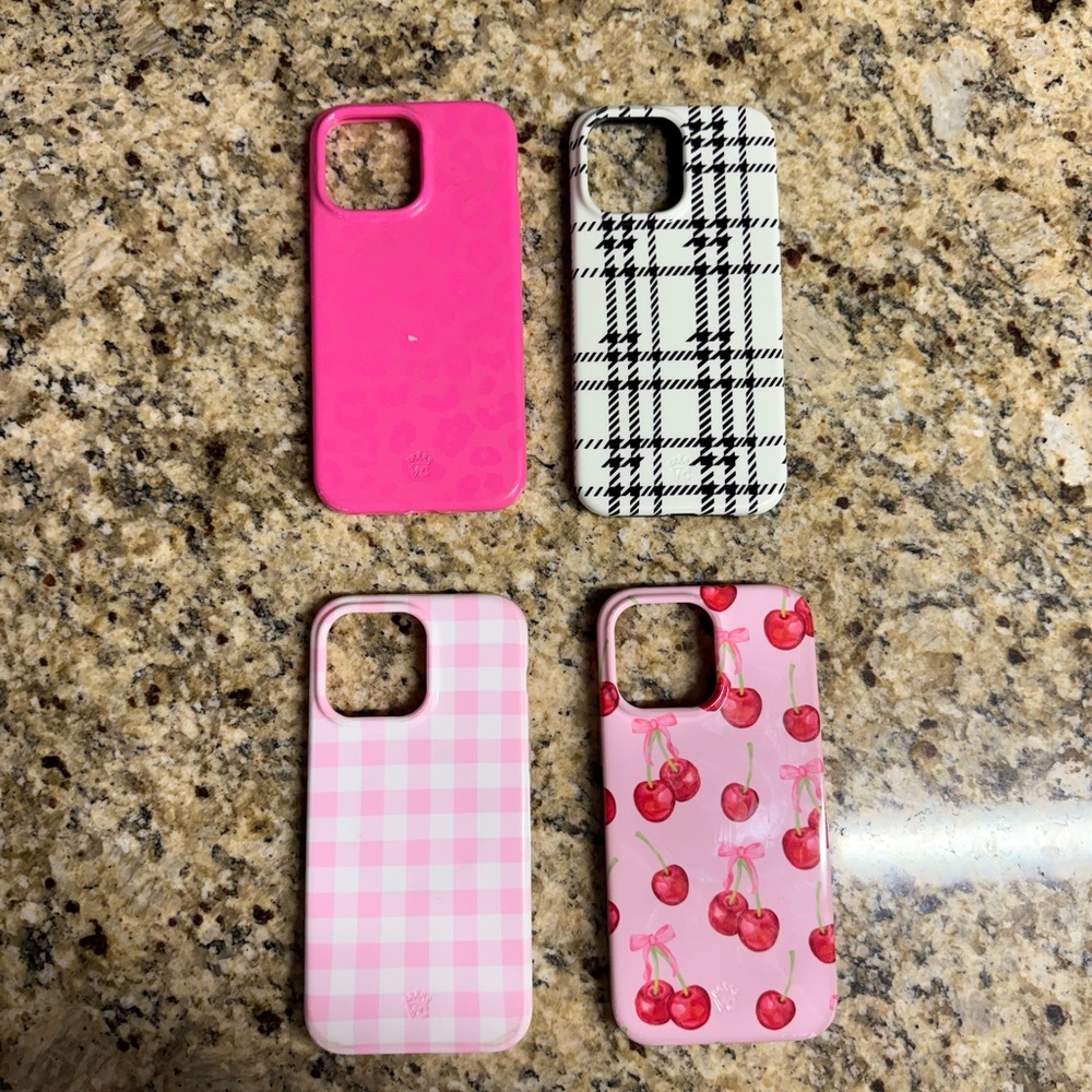 EUC iPhone 14 Pro Max velvet caviar case bundle